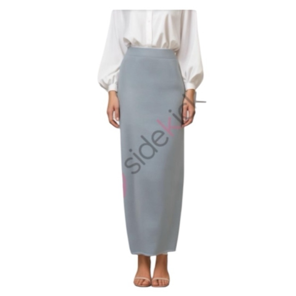 SO NWT Women's knit light blue side slit Skirt size XXL